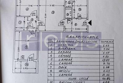 Apartament cu 3 camere semidecomandat în Ozana