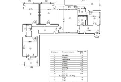 Apartament cu 4 camere semidecomandat, mobilat în Central - 1