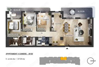 Apartament cu 4 camere decomandat în Pipera - 15