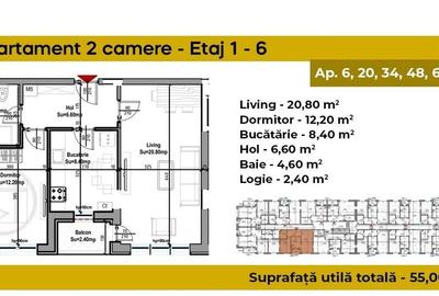 Apartament 2 Camere Sector 4 Zona Grand Arena 55Mp - 1