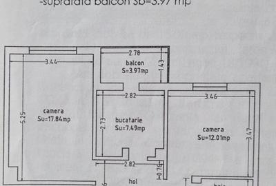 Apartament cu 2 camere decomandat în Km 5 - 12