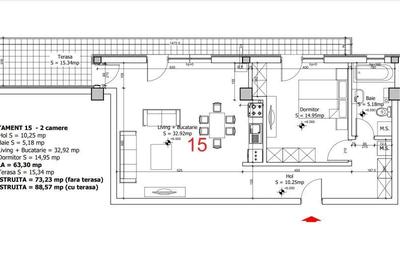 Apartament cu 2 camere decomandat în Central