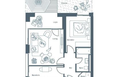 Apartament cu 2 camere în Central