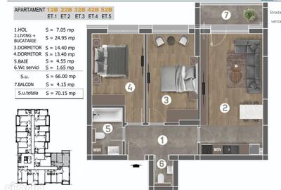 Apartament cu 3 camere în Metalurgiei - 4