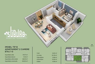 Apartament 2 camere The Suburb Buftea - 17
