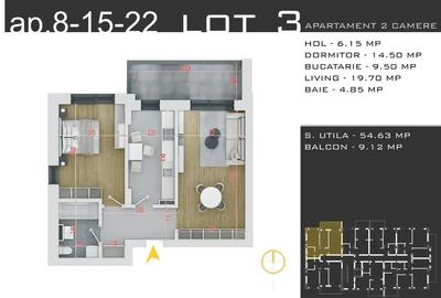 Apartament cu 2 camere decomandat în Theodor Pallady - 2
