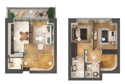 Duplex cu 3 camere - Tip D3A1 - 2