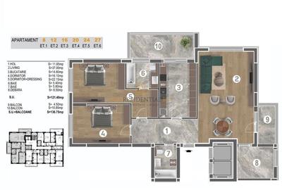 Apartament nou 3 camere, Piata Sudului, Delta Vacaresti - Comision 0 - 8