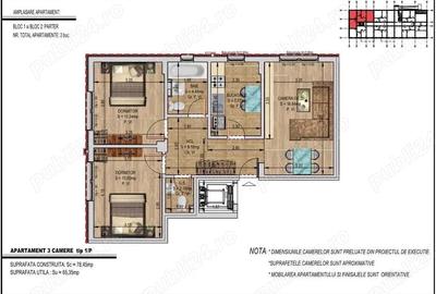 Apartament cu 3 camere decomandat în Metalurgiei