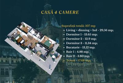 Casă cu 4 camere cu Teren 432 Mp în Miroslava - 3