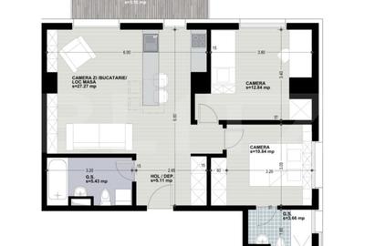 Apartament cu 3 camere, 2 bai, 65 mp, bloc nou, zona Iulius Mall - 1