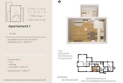 Garsoniera in bloc tip boutique in inima orasului Sinaia - 1