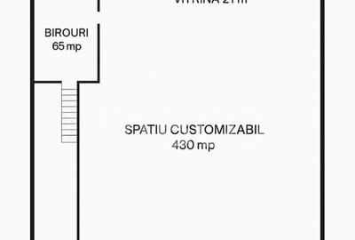 Hala 430mp cu vitrina 21m si birouri zona circulata Piata Cl
