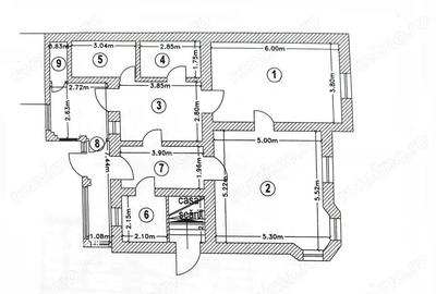 Apartament cu 2 camere decomandat în Central