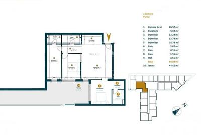 Apartament cu 4 camere semidecomandat în Între Lacuri