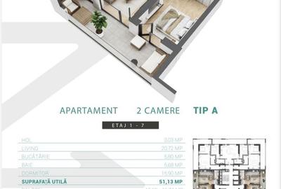 Apartament cu 2 camere decomandat în 13 Septembrie - 4