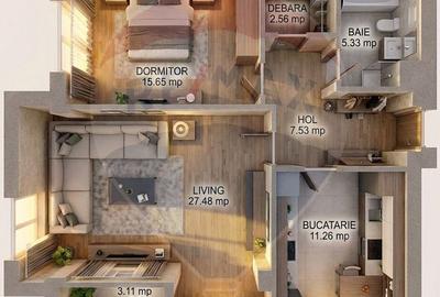 Apartament cu 2 camere decomandat în Central - 2