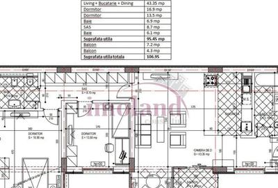 Apartament cu 3 camere semidecomandat în 13 Septembrie - 6