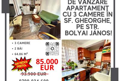 De vânzare apartament cu 3 camere în Sfântu Gheorghe, pe strada Bolyai János! - 1