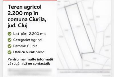 Teren de 2200 mp, în Feleacu