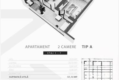 Apartament cu 2 camere decomandat în 13 Septembrie - 6