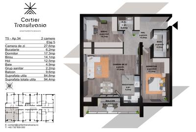 TRANSILVANIA RESIDENCE-CARTIER TRANSILVANIA, 3 CAMERE INCALZIRE IN PARDOSEALA - 16