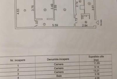 Apartament cu 3 camere semidecomandat în Km 4 - 7