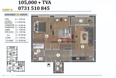 Apartament cu 3 camere semidecomandat în Central - 1