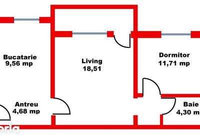 Apartament cu 2 camere semidecomandat în Nufărul - 13