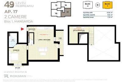 Dezvoltator: Apartament 2 camere , Mansarda , Incalzire prin pardoseala - 4