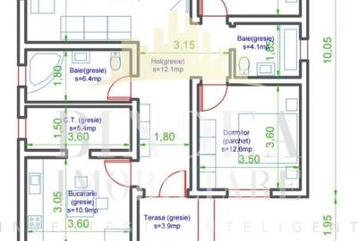 Casă individuală cu 3 camere cu Canalizare în Moșnița Nouă - 3