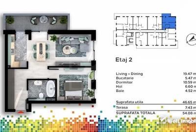 Apartament semifinisat in bloc nou, parcare subterana, IRIS - 3