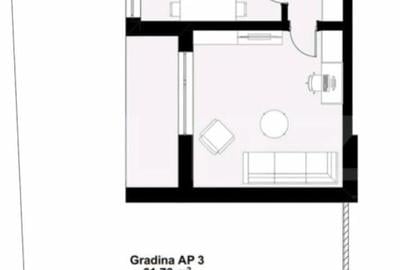 Apartament cu 1 camera 40 mp, gradina proprie 60 mp G - 2