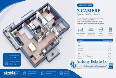 Apartament cu 2 camere decomandat în Oșorhei - 4