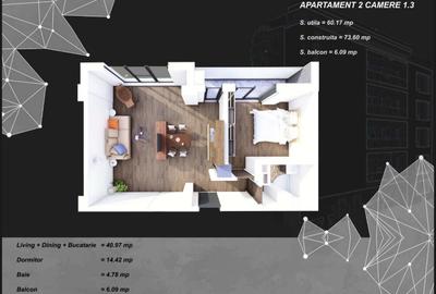 Apartament cu 2 camere decomandat în Tomis Plus - 7