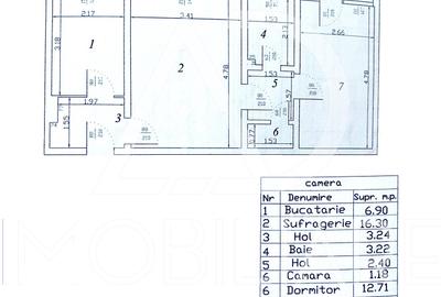 Apartament cu 2 camere semidecomandat în Central - 7