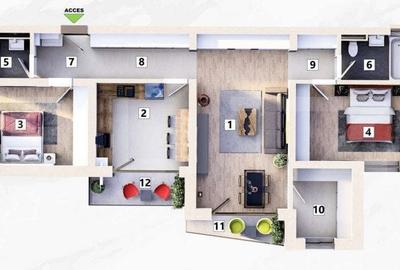 Apartament cu 3 camere decomandat în Mehala - 1
