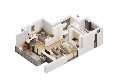 Apartament cu 1,5 camere in zona Confec?ii - 1