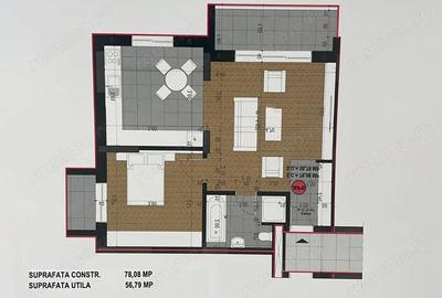 Apartament cu 2 camere semidecomandat în Sânmartin