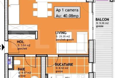 Apartament de vanzare, cu o camera ,40 mp, zona Calea Torontalului - 1