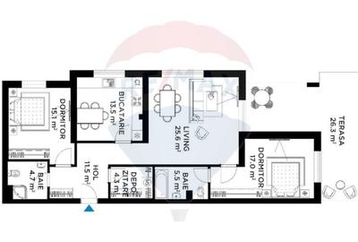 Apartament 3 Camere Straulesti - 13