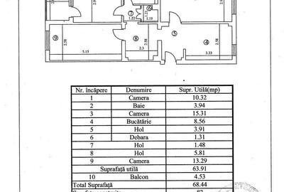 Apartament cu 3 camere decomandat în Central