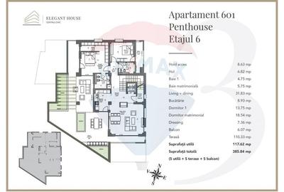 Penthouse cu 3 camere decomandat în Centrul Civic - 10