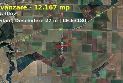 Teren extravilan 12.167 mp ? Branesti, Ilfov ? deschidere 27 m