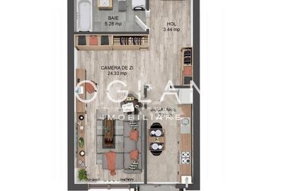 Apartament 1 camera, 41 mp utili, bloc cu lift, zona Brana - 2