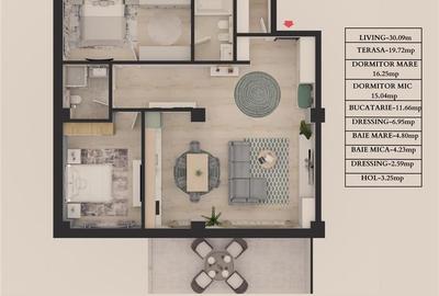PARK LUXURY RESIDENCE, Apartament 3 camera,zona  Parcul Balcescu
