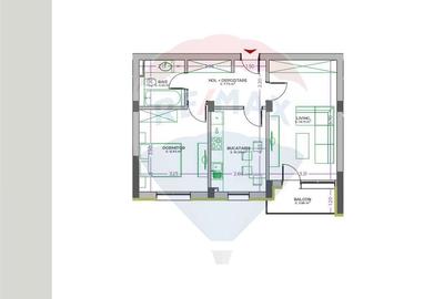 Apartament cu 2 camere decomandat în Tractorul - 7