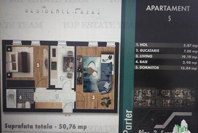 Reducere! Apartament spatios 2 camere, etaje intermediare, bloc nou, zona parc T - 2