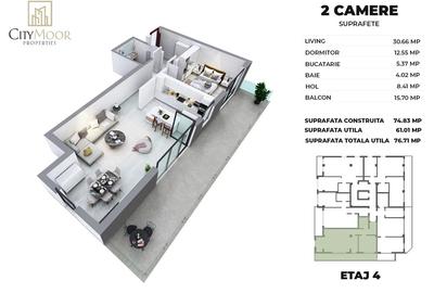 Apartament 2 camere Lux, Nemobilat, ideal Birou Firma - Bd. Decebal, Rond Alba Iulia - 2