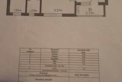 Apartament cu 2 camere semidecomandat în Central